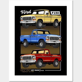 Retro F150 Pickup Car Posters and Art